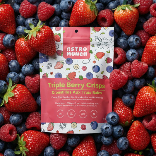 Triple Berry Crisps - Freeze Dried Blueberries, Strawberries and Raspberries