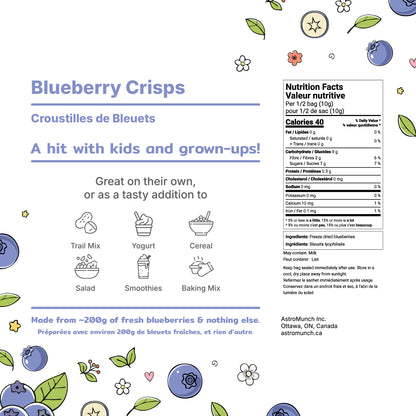 Blueberry Crisps - Freeze Dried Whole Blueberries