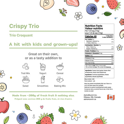 Crispy Trio - Freeze Dried Apples, Strawberries and Blueberries