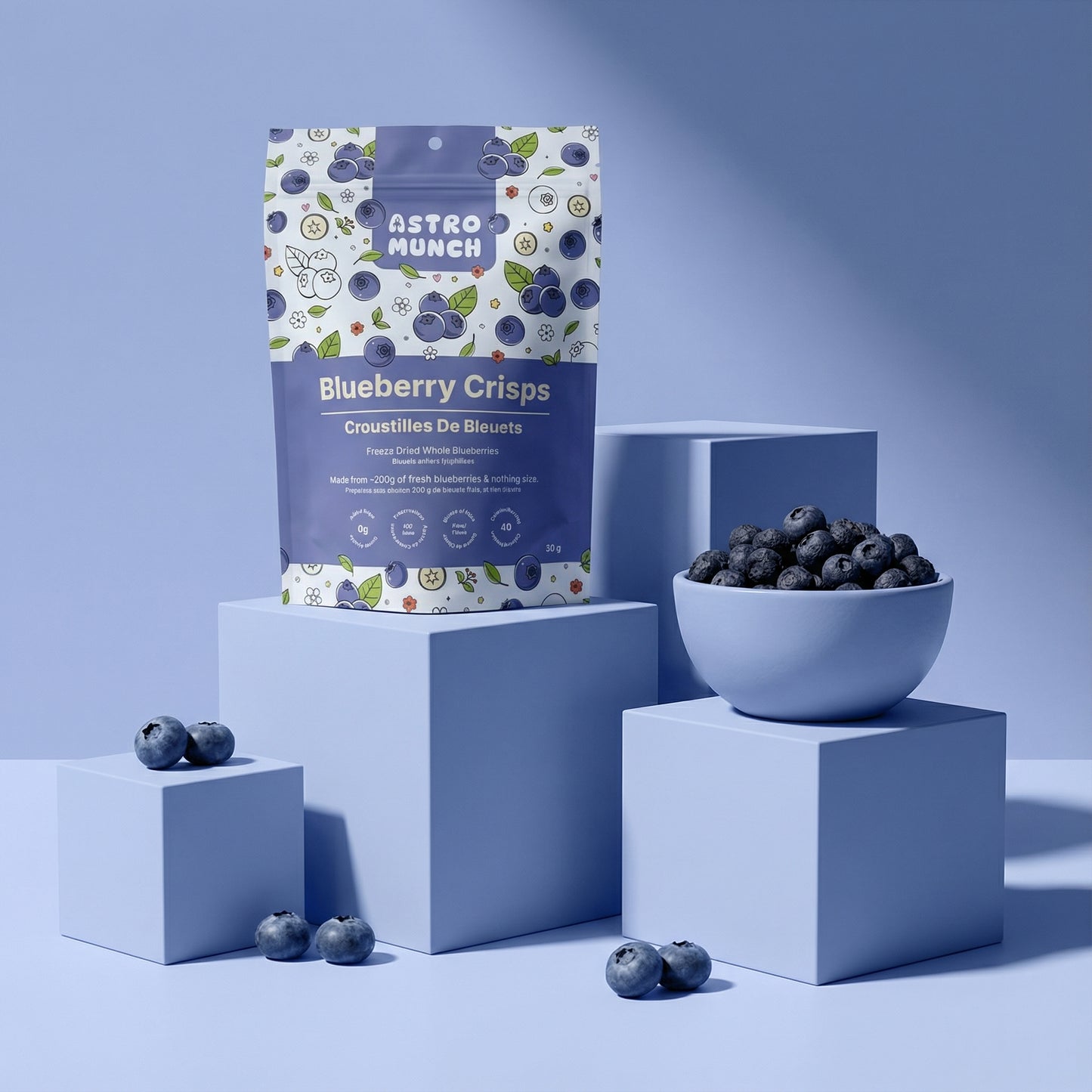 Blueberry Crisps - Freeze Dried Whole Blueberries