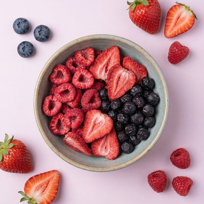 Triple Berry Crisps - Freeze Dried Blueberries, Strawberries and Raspberries