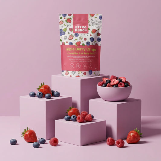 Triple Berry Crisps - Freeze Dried Blueberries, Strawberries and Raspberries